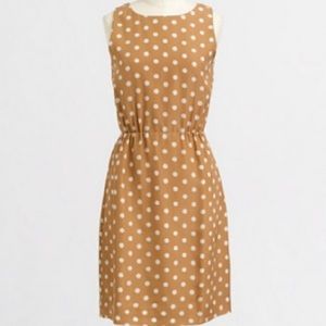J. Crew Knee Length Polka Dot Sleeveless Dress - Tan/Beige. Size 10.